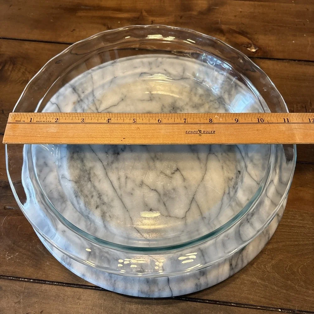 2pc VTG PYREX Pie Plates Clear Blue Tint 9